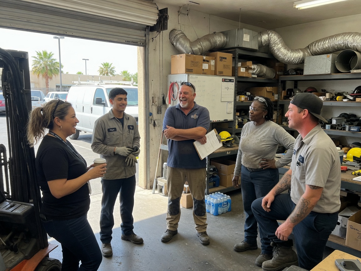 The Henderson Comfort HVAC team at work in Henderson